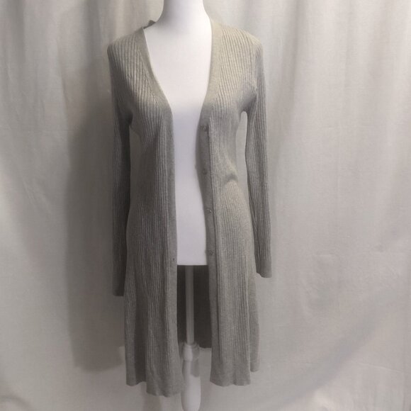 Love Tree Size Small Gray Ribbed Cardigan - Picture 1 of 14